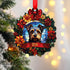 Border Terrier Wreath Christmas Decoration